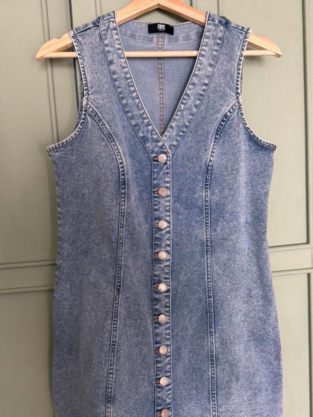 Frye Light Blue Denim Button-Front dress